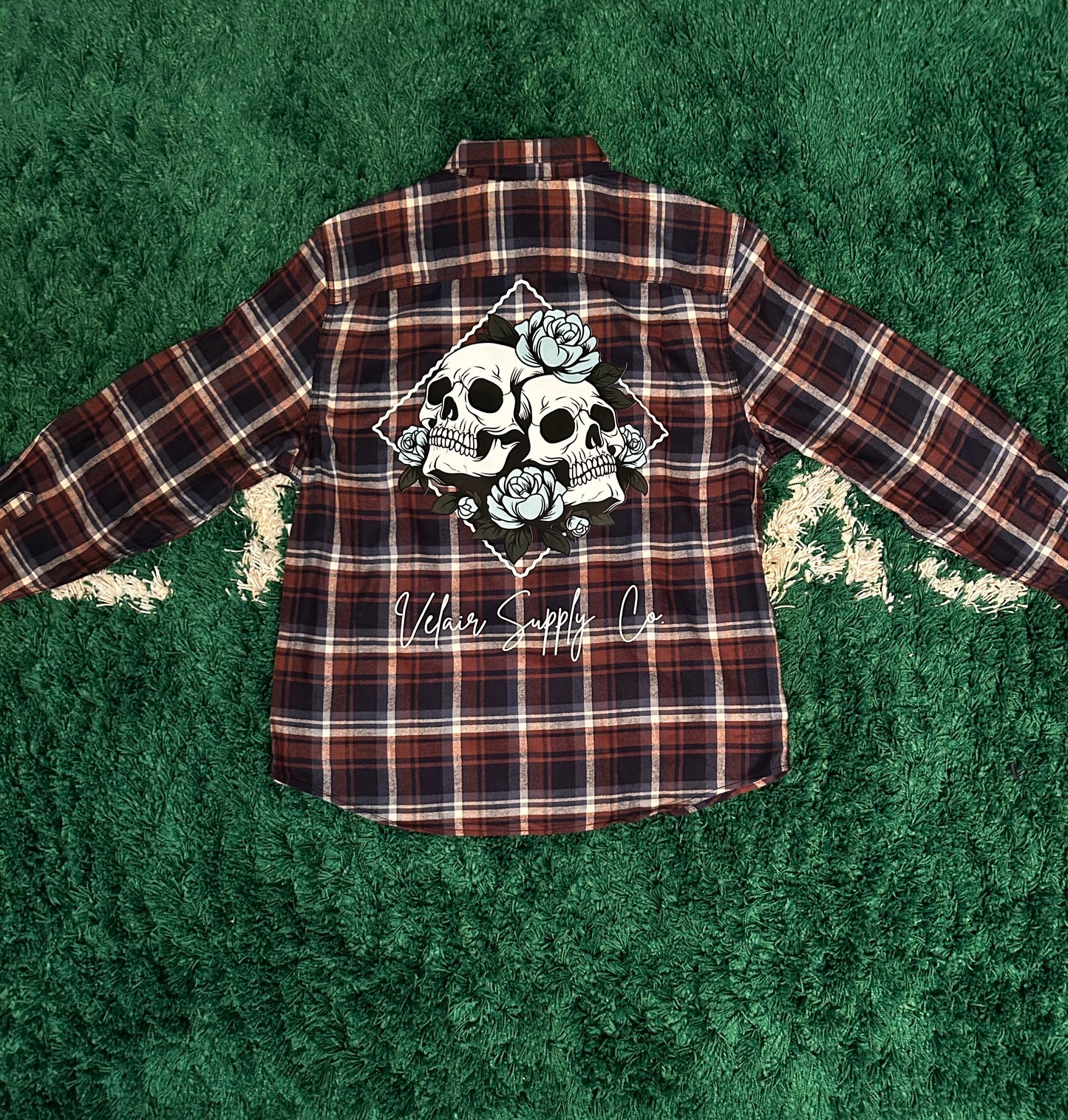 Forever Rose Flannel - Brown/Navy Plaid