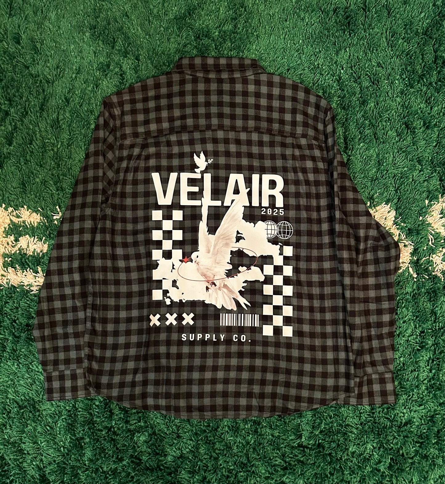 Flocka Flannel - Black/ Green Check