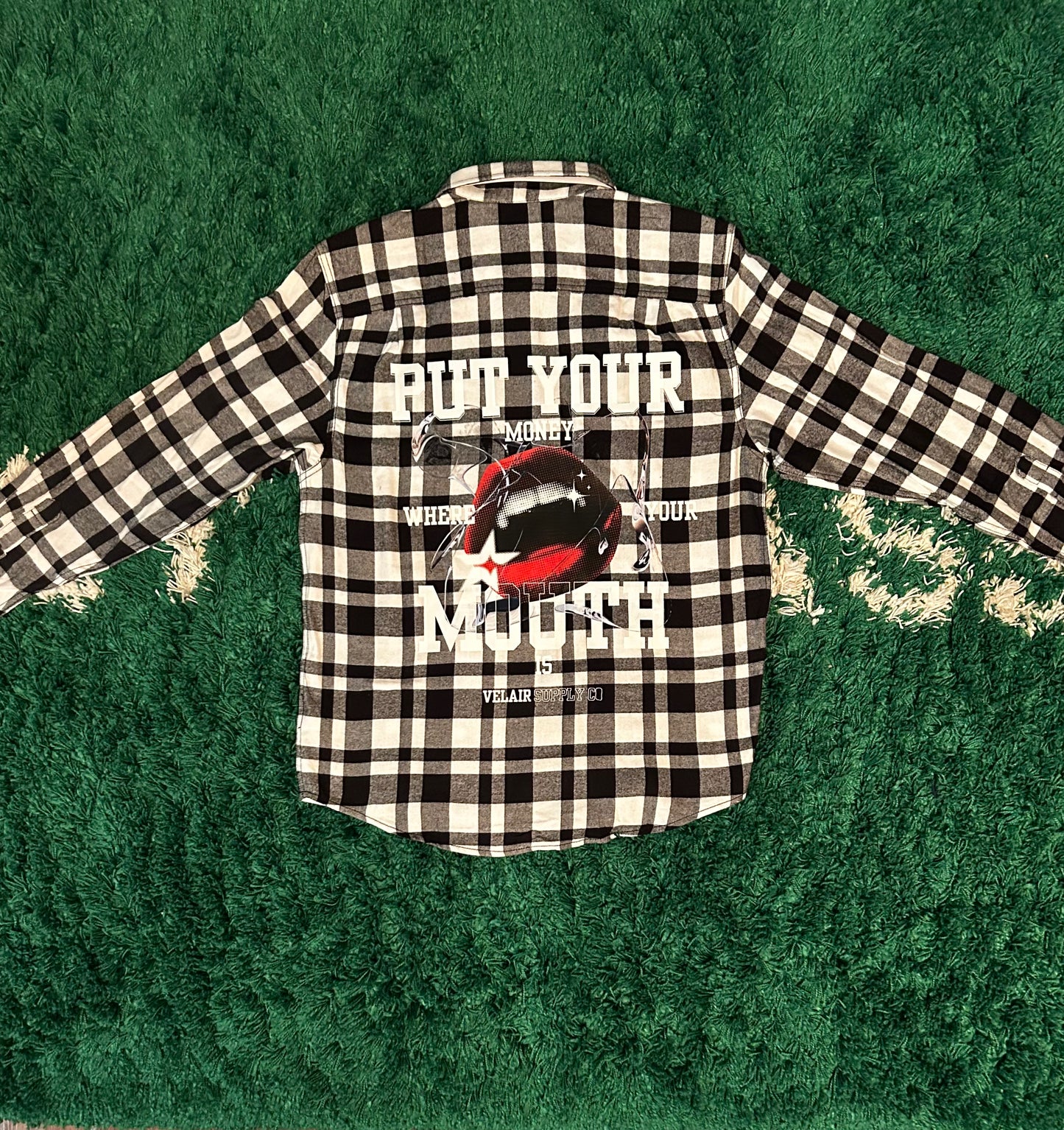 Money Talks - Stone/Charcoal Check