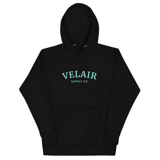 Velair Black and Ice Blue Core Hoodie